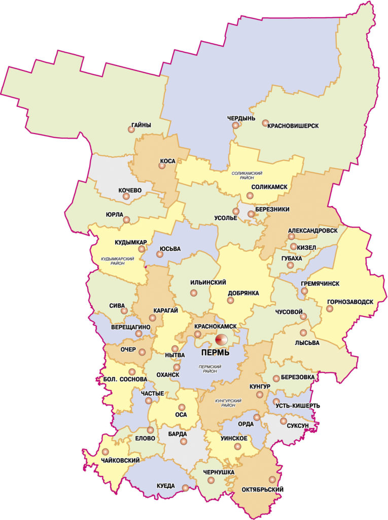 Подробная карта пермской области