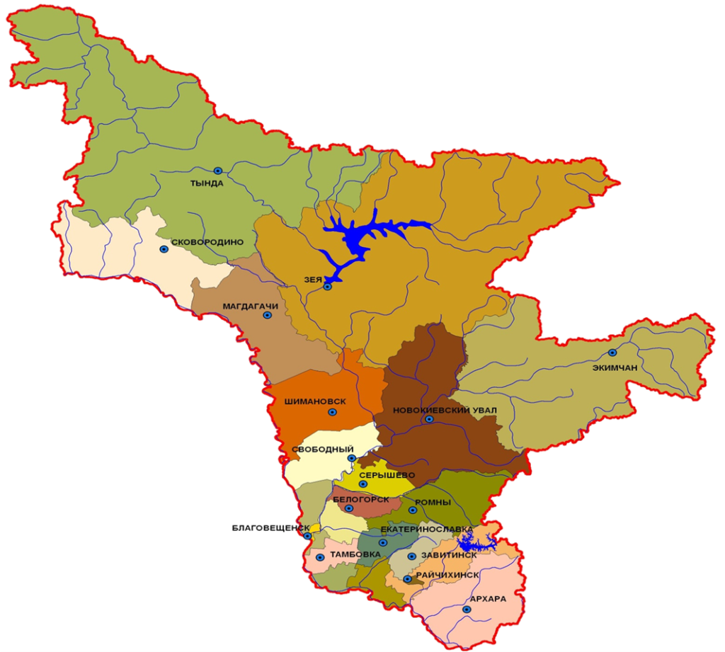 Амурская область границы.